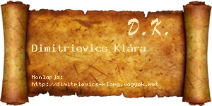 Dimitrievics Klára névjegykártya
