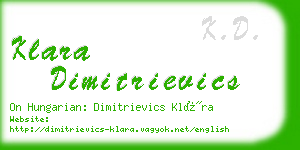 klara dimitrievics business card